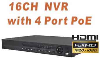 16 Ch NVR With 4 Port PoE